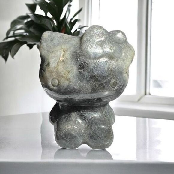 Labradorite Crystal Hello Kitty‎ Carving - Picture 1 of 13